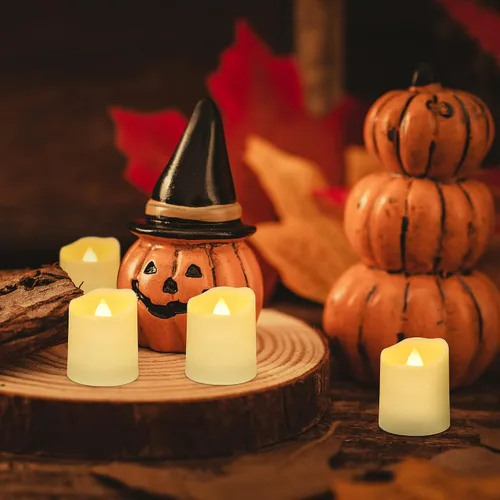 Miniatura 5 de Daord Velas de té recargables LED USB sin llama, velas votivas blancas cálidas con control remoto, velas parpadeantes con pilas para decoración
