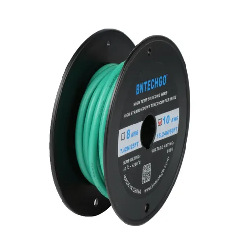 Miniatura 8 de BNTECHGO Carrete de alambre de silicona calibre 10 de 25 pies, alambre de cobre estañado trenzado de 10 AWG, color azul flexible