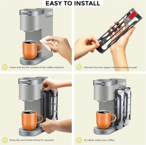 Miniatura 4 de Soporte para K Cup para Keurig: Soporte para Cápsulas de Café para Mostrador de Espacio Pequeño - Soporte para Kcup para Montaje en Pared