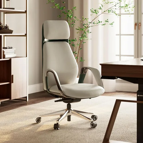 Miniatura 11 de EUREKA ERGONOMIC Serene - Silla de oficina ejecutiva, de piel de napa de alta calidad, con respaldo alto, con base de aluminio, silla ergonómica