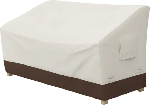 Miniatura 9 de Amazon Basics Funda de sofá de 2 plazas para exteriores, funda para muebles de patio, impermeable, anti-UV, duradera, beige/marrón