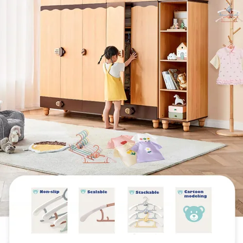 Miniatura 5 de JSF Perchas ajustables para bebés, 20 piezas de ganchos para guarderías, antideslizantes, extensibles, ideales para ropa de recién nacidos