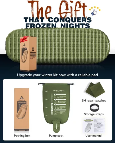 Miniatura 7 de Hikenture Colchoneta de dormir de camping con valor R 6.2, colchón ultraligero para todas las estaciones, alfombrilla de dormir compacta y aislada