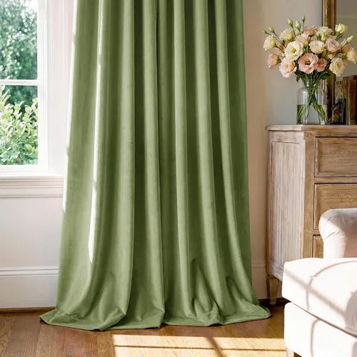 Miniatura 51 de StangH Cortinas de Terciopelo Verde Esmeralda de 96 Pulgadas - Cortinas Opacas de Terciopelo de Lujo Súper Suaves, Elegante Cobertura de Ventana