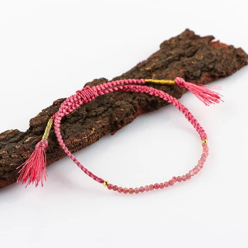 Miniatura 10 de Thecraftman - Pulsera trenzada de cuentas naturales, cristales energéticos, regalo para ella, pulsera de protección de hilo trenzado de mano