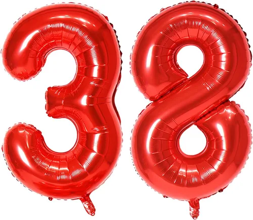 Miniatura 9 de Globo de helio rojo del número 10 de 40 pulgadas, autosellado para decoración de fiesta de cumpleaños y decoración de fiesta de aniversario (rojo 10)
