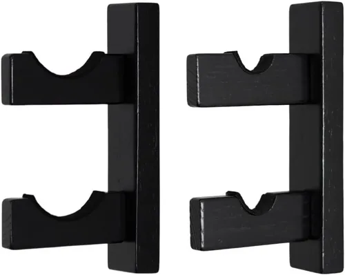 Miniatura 8 de Orga'Neat Vitrina de Exhibición para Bate de Béisbol, Soporte de Pared para Bate con Colgador, Estante Horizontal de Nogal Macizo con Forro Marrón