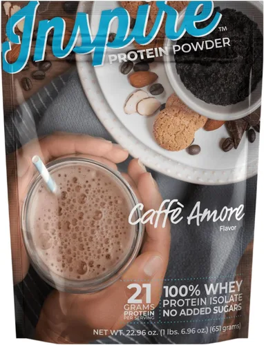Bariatric Eating Inspire Cafe Amore Mocha - Polvo aislado de proteína de suero sin azúcar, 0.74 oz (20 porciones)