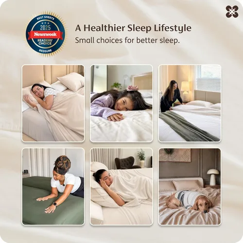 Miniatura 7 de Bedsure Sábanas 100% GOTS de algodón orgánico, juego de ropa de cama tamaño King con certificado de comercio justo, ecológicas, suaves, con bolsillo
