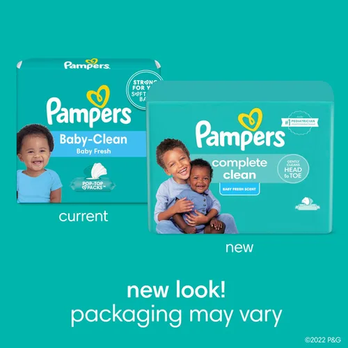 Miniatura 2 de Pampers Toallitas para bebé, limpieza completa y perfumada para bebé, limpia suavemente de la cabeza a los pies, 72 en total (1 paquete abatible)