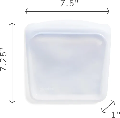 Miniatura 5 de Bolsa de almacenamiento reutilizable de silicona premium Stasher para sándwiches, azul actual, apta para microondas, sous vide, lavavajillas, horno