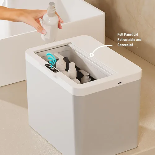 Miniatura 5 de SIXRUN Cubo de basura con sensor inteligente, 8 L, color blanco, automático, sin contacto, con tapa con detección de movimiento, para cocina