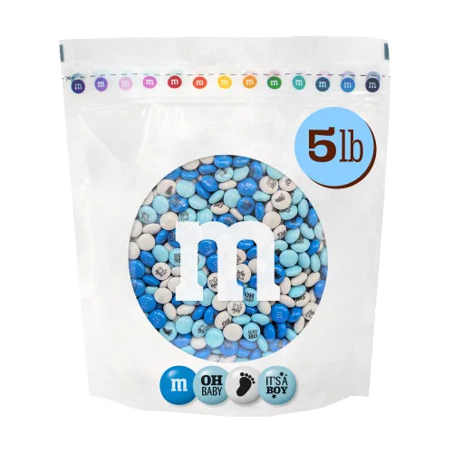 Miniatura 18 de M&M'S World It's A Boy - Bolsa de caramelos de chocolate con leche de 2 libras con blanco y azul M&M'S para baby showers, fiestas de revelación