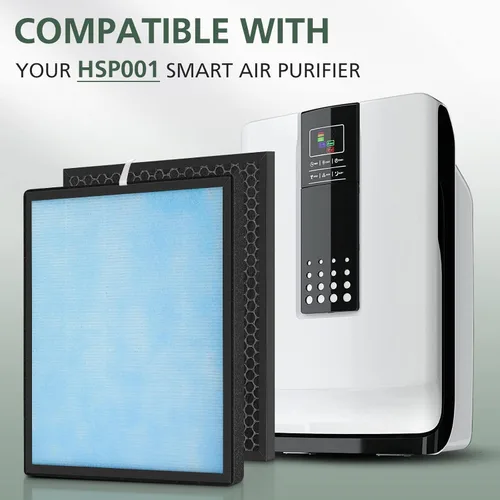 Miniatura 3 de Juego de 2 filtros HSP001 de repuesto para purificador de aire HSP001 Smart True HEPA, filtración de 4 etapas de prefiltro fino, carbón activado