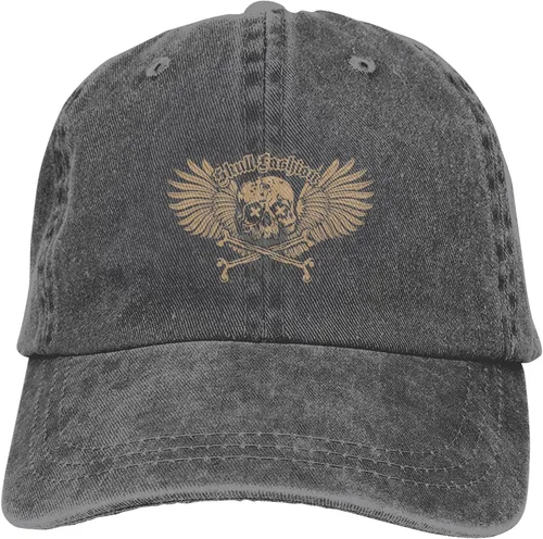 Miniatura 9 de Cowboy Hat Trendy Hats for Man and Women Djustable Four Season Outdoor Baseball Cap of Hell Skull with Angel Deep Heather