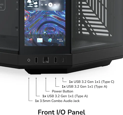 Miniatura 11 de HYTE Y70 - Caja ATX de torre intermedia Touch Infinite de doble cámara con estética moderna y pantalla táctil LCD de 2.5K integrada, color negro