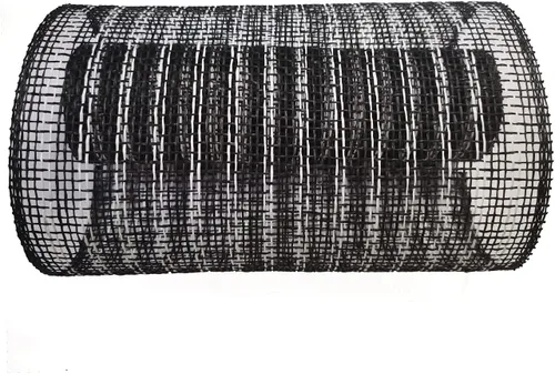 Miniatura 2 de Malla de arpillera de poliéster de 10 pulgadas de malla decorativa de 10 pulgadas Rollos de arpillera de 5 yardas (negro+blanco)
