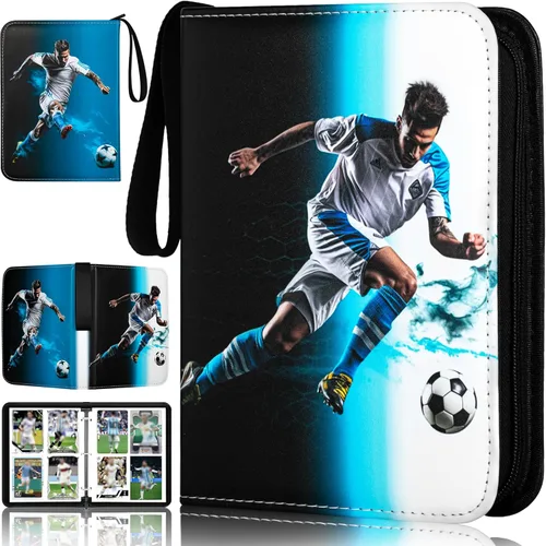 Miniatura 13 de RONMONG Carpeta de Tarjetas de Fútbol, Álbum de Tarjetas de Intercambio Deportivas 2024-2025 con Fundas y Soporte, Hojas de Portatarjetas de Fútbol