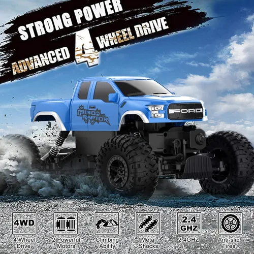 Miniatura 7 de DOUBLE E Ford Raptor F150 Coche de Control Remoto 4WD Camiones Monstruo para Niños, Vehículo Crawler Todo Terreno de 11 Pulgadas Coche de Juguete RC