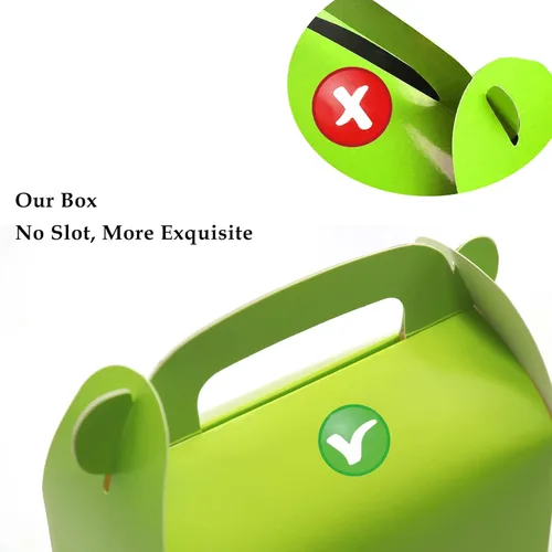 Miniatura 6 de Paquete de 30 cajas de regalo de fiesta verdes, cajas de regalo de papel a dos aguas con asas. Perfecto para jardinería, pulgares verdes, Verde