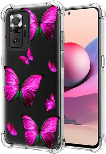 Miniatura 5 de Funda para Redmi Note 10 (4G)/Redmi Note 10S M2101K7BG Linda Caso, Transparente Flexible Bumper TPU Funda de Silicona Suave de Goma para Xiaomi