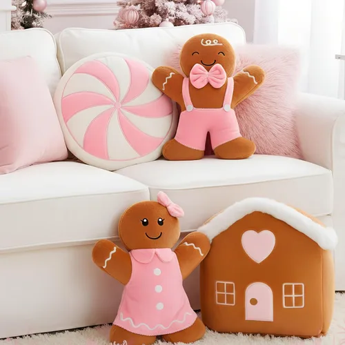 Miniatura 10 de Poen Juego de 3 Animales de Peluche Navideños de 11 Pulgadas, Papá Noel, Muñeco de Nieve, Reno, Almohadas de Felpa, Juguetes de Muñecos de Peluche