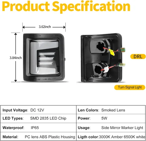 Miniatura 5 de Switchback - Marcador de espejo lateral, señal de giro y luz de marcha de repuesto para 2008-2016 F250 F350 F450 F550 Super Duty DRL accesorios