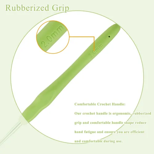Miniatura 4 de Gancho de ganchillo ergonómico de 2 mm, agujas de ganchillo para tejer, agujas de tejer lisas para manualidades DIY, gran regalo para mujeres