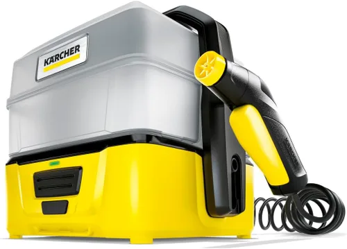 Kärcher OC 3 Plus - Limpiador móvil para exteriores, 1.8 galones, tanque de agua, pistola rociadora y manguera, funciona con pilas, para limpieza