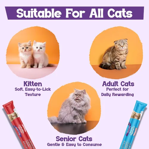 Miniatura 7 de Beefeaters Paquete variado de golosinas puras para gatos de 1.59 onzas (paquete de 12) Golosinas de tubo para apretar para lamer, sin granos, sin