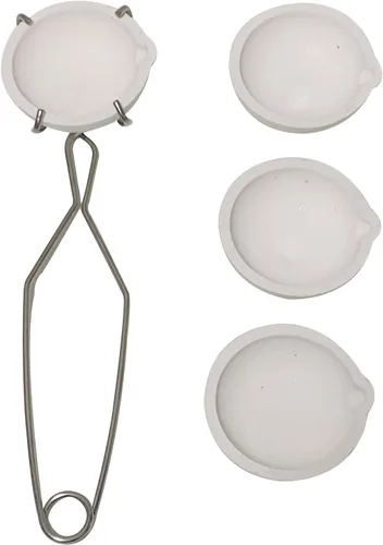 5PCS 2.76 "cerámica cuarzo crisol plato taza fusión oro plata cobre látigo pinzas mango 2A joyería refinación fundición olla 1