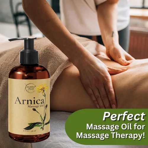 Miniatura 3 de Relief, aceite de arnica para masajes, ideal para deportes y mesajes terapéuticos, 100 % natural, arnica montana para el dolor muscular Contiene
