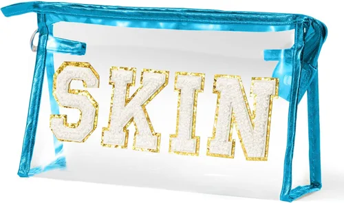 Miniatura 11 de Preppy Patch - Bolsa de cosméticos transparente para verano, bolsa de aseo universitaria, bolsa de maquillaje, bolsa de viaje, playa, para mujeres
