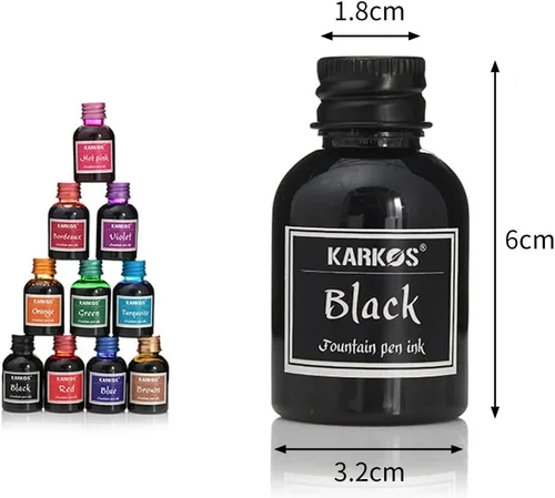 Miniatura 8 de Tinta embotellada para plumas estilográficas, azul oscuro brillante, tinta de caligrafía de 1.0 fl oz, escritura artística, dibujo, pintura, tinta