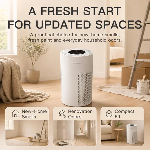 Miniatura 8 de MegaWise Purificador de aire silencioso de escritorio con 3 velocidades para oficina en casa, filtro HEPA verdadero con sensor inteligente