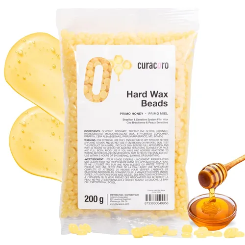 Curacoro Granos de cera italiana – 7.05 oz de perlas de cera dura para depilación de cuerpo completo en cara, cuerpo, brasileño, bikini, piernas,