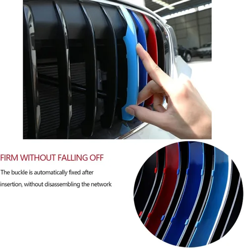 Miniatura 3 de Insertos de parrilla automotriz para BMW X1 F48 2016-2019 7 vigas, accesorios de parrilla delantera