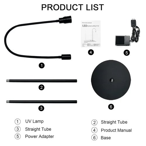 Miniatura 6 de Luz UV para extensión de pestañas, lámpara de pestañas ajustable, pedal de pie LED, luz de curado de gel UV