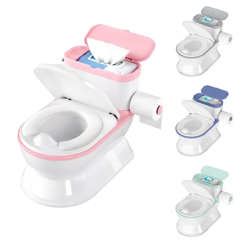 Miniatura 12 de CheerTry Inodoro de Entrenamiento para Niños Pequeños 2 en 1 - Silla de Baño Más Grande y Asiento de Entrenamiento Desmontable para Niños y Niñas
