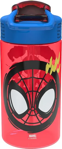 Miniatura 9 de Zak Designs Marvel Spider Man - Botella de agua para niños con cubierta de boquilla y aro de transporte, hecha de plástico duradero, diseño