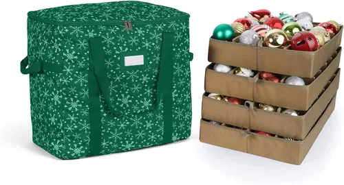 Miniatura 73 de Covermates Keepsakes Bolsa de almacenamiento ajustable para adornos, poliéster resistente, separadores acolchados y bandejas FlexGrid, organizador
