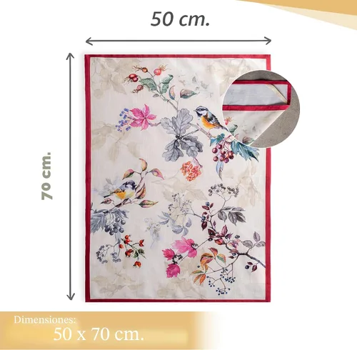 Miniatura 4 de Maison d' Hermine - Juego de 3 manteles individuales decorativos y lavables, de 100 % algodón para regalar, comedor, hogar, boda, banquete, bufé