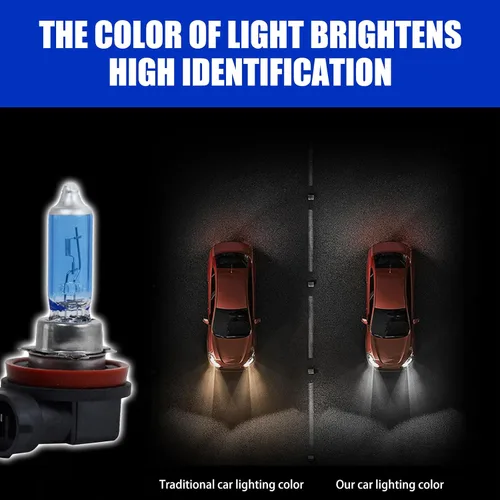Miniatura 4 de gunhunt 2 PCS bombillas halógenas H11, portalámparas PGJ19-2 bombillas blancas súper brillantes, 12V 100W haz alto y haz bajo luz antiniebla