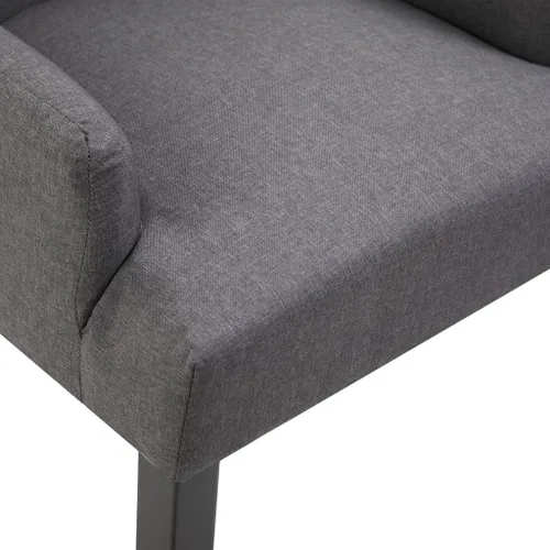 Miniatura 7 de Ergonomic Dining Chair, Dark Grey Polyester Fabric, Solid Oak Wood Frame, Modern Kitchen & Dining Room Furniture