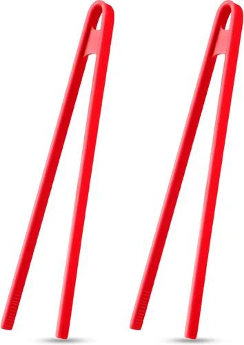 Miniatura 3 de Patelai 2 pinzas de silicona de 11.8 pulgadas para cocinar, pinzas de silicona, pinzas para tostadora, largas resistentes al calor, utensilios