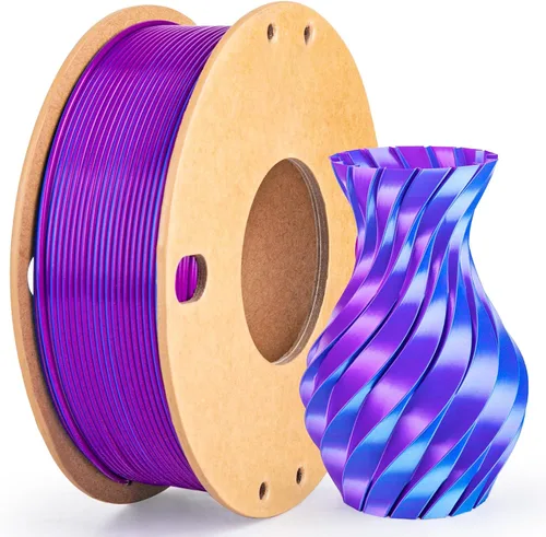 Miniatura 53 de Paquete de filamento para impresora 3D, filamento PLA sedoso de 4/64 pulgadas (1.75 mm), compatible con la mayoría de impresoras FDM, 10 carretes