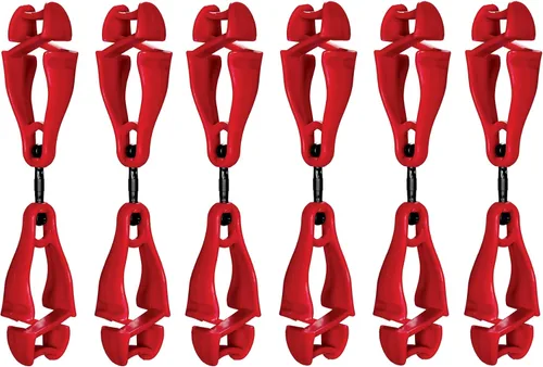 Miniatura 8 de Ergodyne Squids 3420 Swiveling Glove Clip Holder with Dual Clips Azul - Paquete de 6
