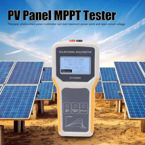 Miniatura 4 de AUNMAS Probador de panel solar, multímetro fotovoltaico, detección MPPT portátil, medición de voltaje de corriente continua de 1600 W para sistemas