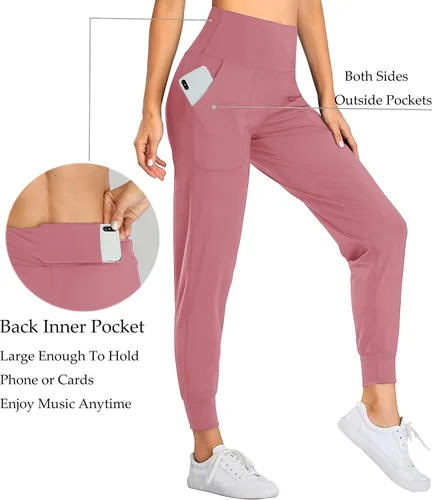 Miniatura 39 de Oalka - Pantalones deportivos para mujer, con cintura alta y bolsillos, para hacer deporte, yoga y entrenar