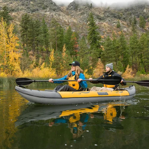 Miniatura 6 de Advanced Elements - Kayak inflable Island Voyage 2 - Kayak convertible recreativo - para 1 o 2 personas - 11 pies - Amarillo